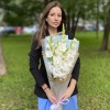 Букет белых гладиолусов