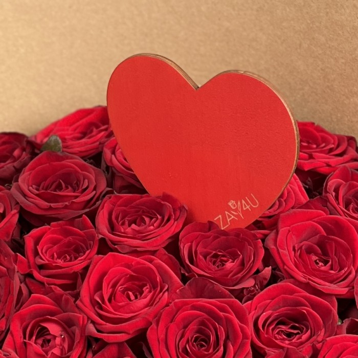 25 красных роз 60см Моей любимой