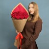 25 красных роз 60см