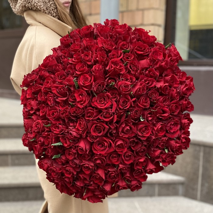 201 красная роза Эвер Ред 60 см