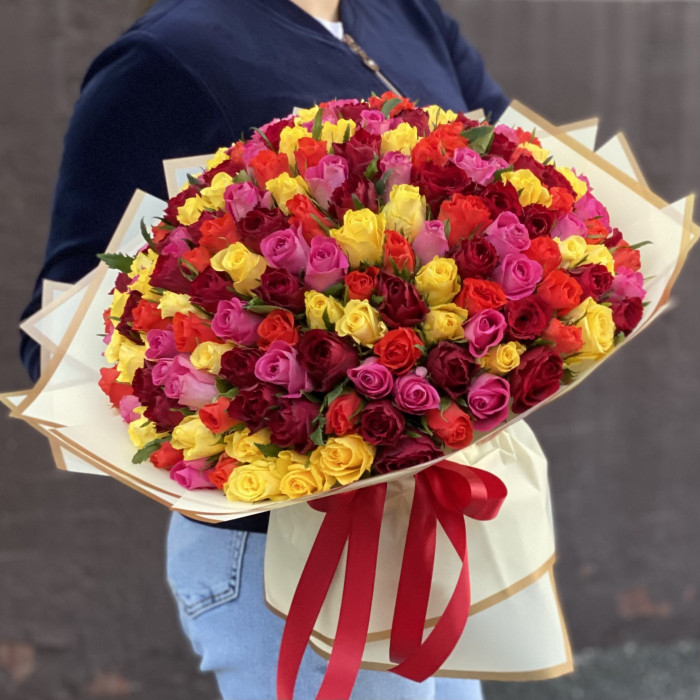 201 Роза яркий микс