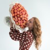 75 красно-оранжевых роз 3Д