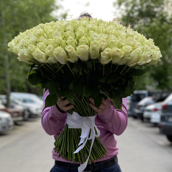 201 длинная белая роза