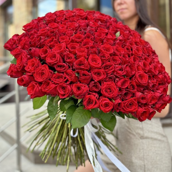 201 красная роза 60 см