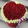 201 роза Сердце в бархатной коробке