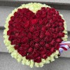 201 роза Сердце в бархатной коробке