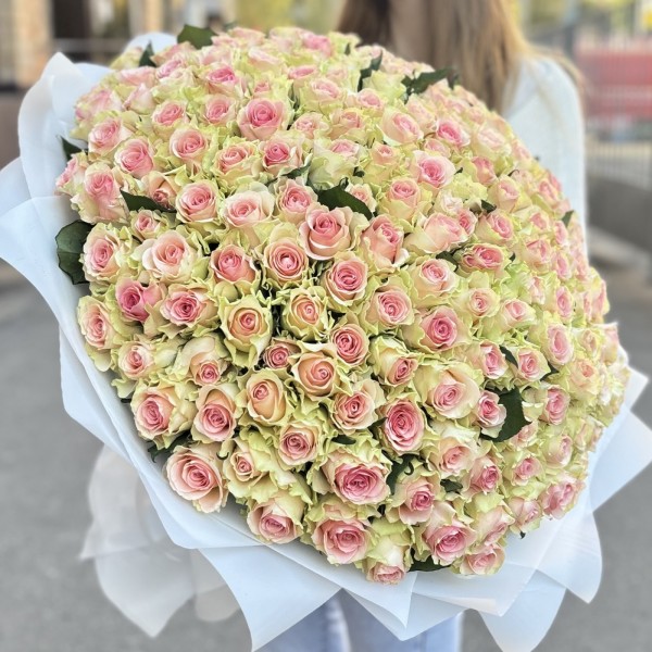 201 нежно-розовая роза 40 см