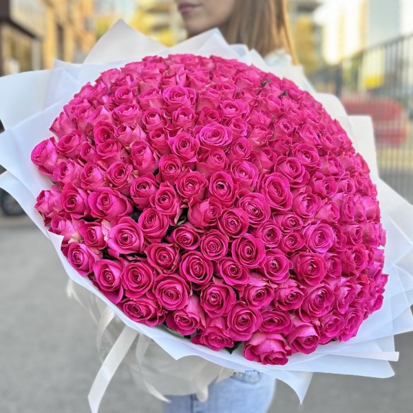 201 розовая роза 40 см