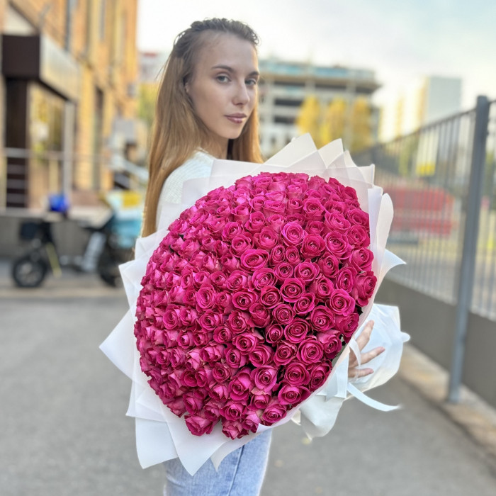 201 розовая роза 40 см