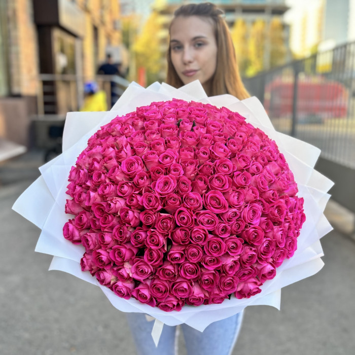 201 розовая роза 40 см