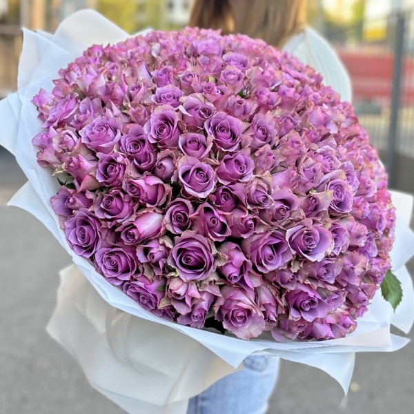 201 сиреневая роза 40 см