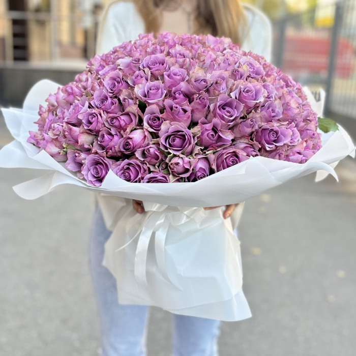 201 сиреневая роза 40 см
