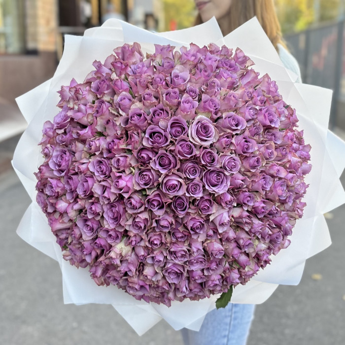 201 сиреневая роза 40 см