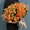 25 кустовых оранжевых роз Коралл Бабл 50 см