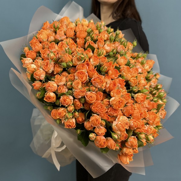 51 кустовая пионовидная роза Корал Баблс 50 см