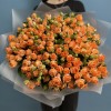 55 кустовых пионовидных роз Корал Баблс 40 см