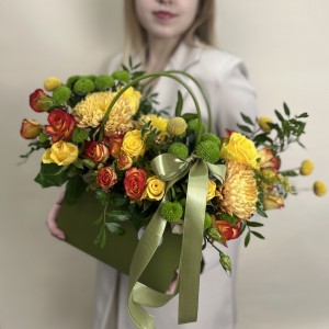 Букет дня в коробке Весеннее Небо