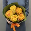 5 пионовидных роз Нью Флеш 40 см