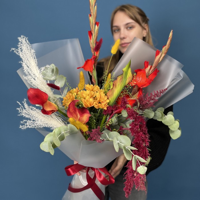 Осенний авторский букет яркие краски