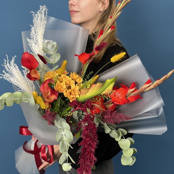 Осенний авторский букет яркие краски