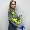 Букет на 1 Сентября с зелеными гладиолусами