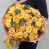 15 кустовых роз Этернал Флэйм с эвкалиптом