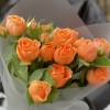 3 оранжевые кустовые розы Корал Бабл 40 см