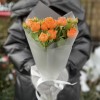 3 оранжевые кустовые розы Корал Бабл 40 см