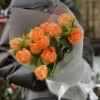 3 оранжевые кустовые розы Корал Бабл 40 см