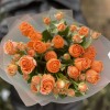 5 оранжевых кустовых пионовидных роз Коралл Бабл