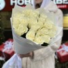 21 длинная белая роза 70 см