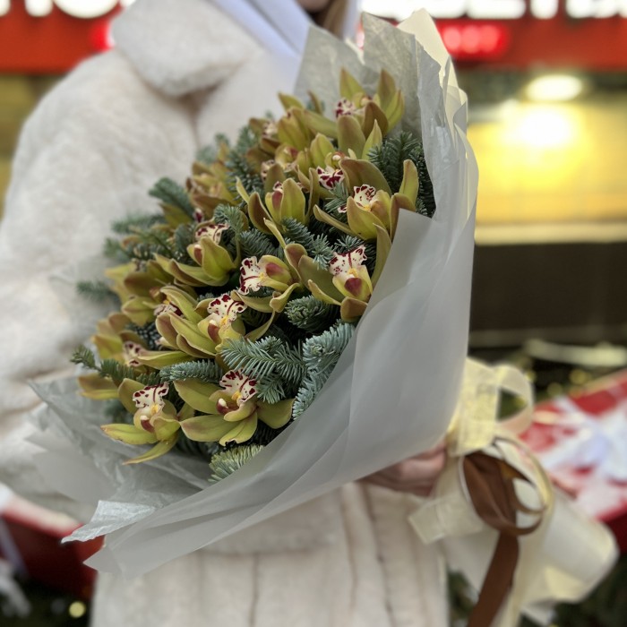 21 зеленая орхидея с нобилисом