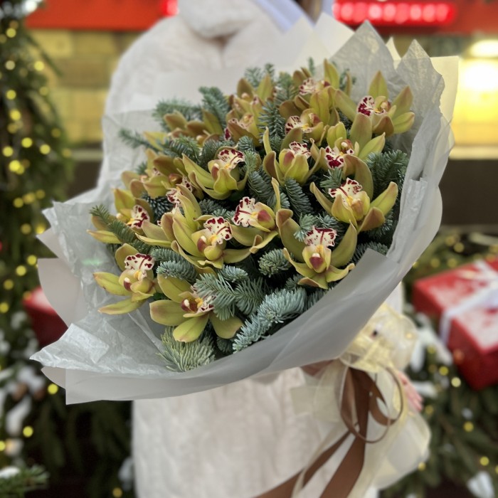 21 зеленая орхидея с нобилисом