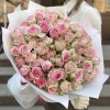 25 розовых кустовых роз Динара 40 см