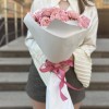 9 пионовидных персиковых роз Джульетта 50 см