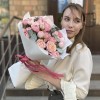 Персиковый микс пионовидных кустовых роз