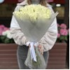 35 белых роз Махе 50 см