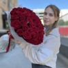 45 красных роз Махе 50 см