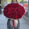45 красных роз Махе 50 см