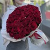 45 красных роз Махе 50 см