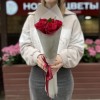 5 красных роз Мадам ред 50 см