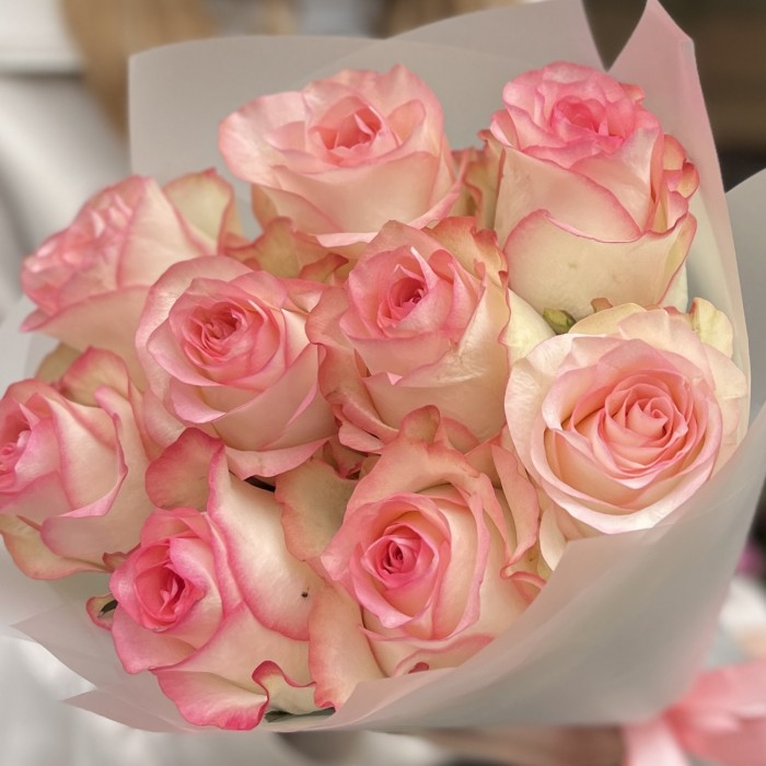 9 нежных роз Джумилия 50 см