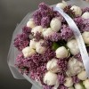 Премиум букет белые пионы с сиренью