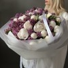 Премиум букет белые пионы с сиренью