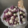 Премиум букет белые пионы с сиренью
