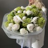 Премиум букет белые пионы с вибурном