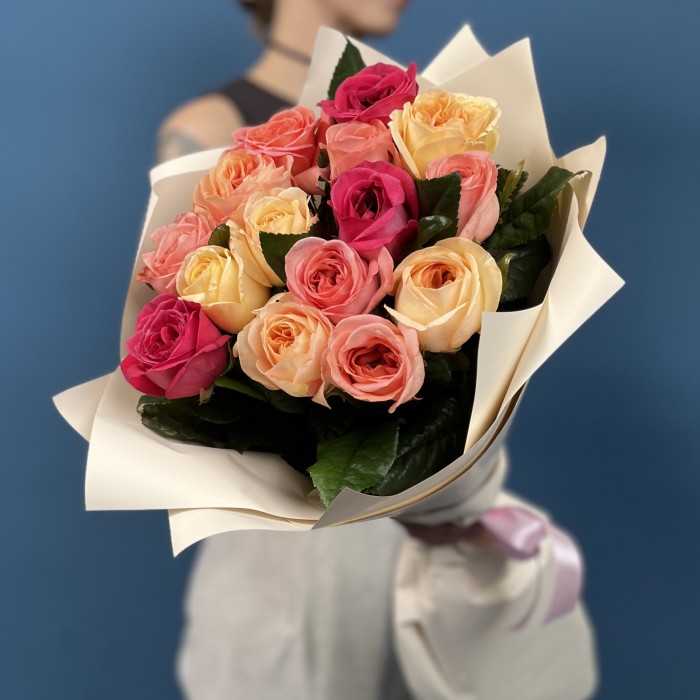 15 роз Микс 60 см