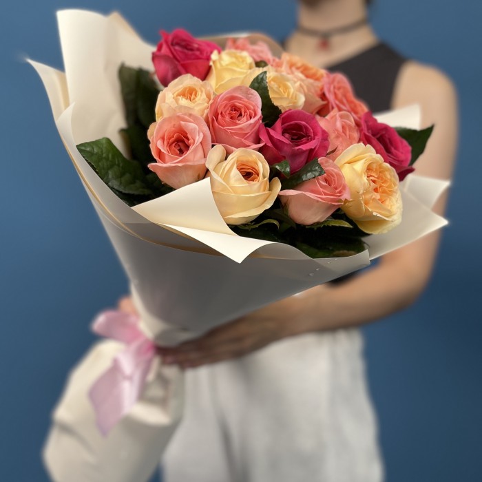 15 роз Микс 60 см