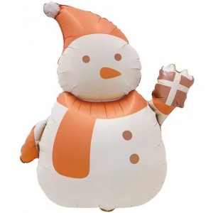 Шар фигура Снеговик с подарком