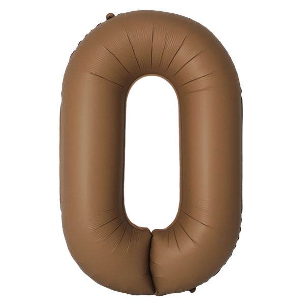 Фольгированный шар шоколад матовый цифра 0